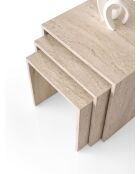 3 Tables gigognes Flex-9409 blanc cassé- 50x50x50 cm