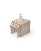 3 Tables gigognes Flex-9409 blanc cassé- 50x50x50 cm