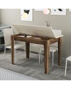 Kiev 895 Küchentisch aus Nussbaum/Travertin - 110x75x72 cm