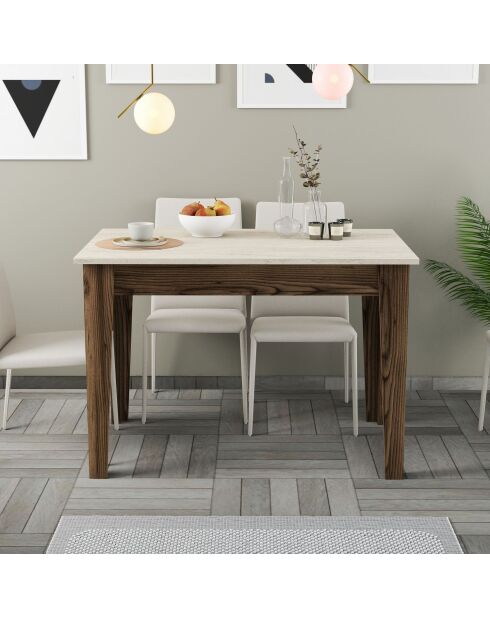 Kiev 895 Küchentisch aus Nussbaum/Travertin - 110x75x72 cm