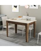 Kiev 895 Küchentisch aus Nussbaum/Travertin - 110x75x72 cm