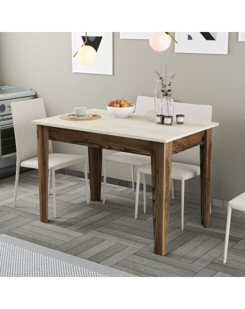 Kiev 895 Küchentisch aus Nussbaum/Travertin - 110x75x72 cm