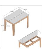 Kiev 895 Küchentisch aus Nussbaum/Travertin - 110x75x72 cm