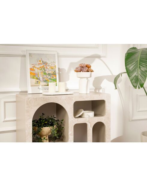 Consolle Lessa in travertino - 80x74x37 cm