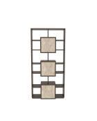 Bibliothèque Monaco noyer/travertin - 85x176x20 cm