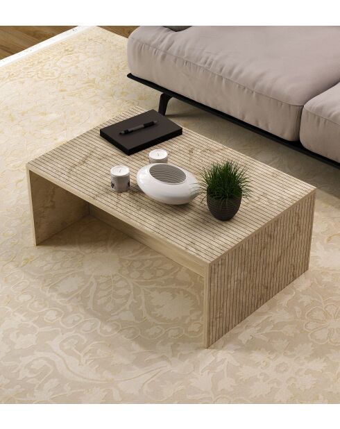 Table basse Lenna travertin - 90x41,4x60 cm