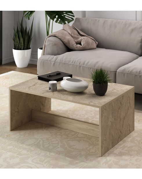 Table basse Lenna travertin - 90x41,4x60 cm