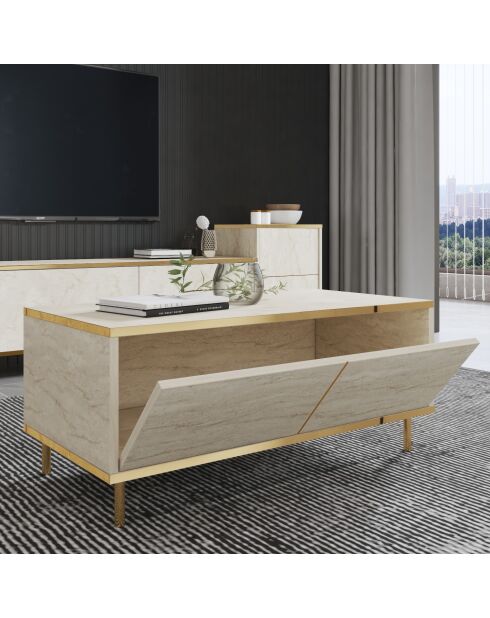 Table basse Imaj travertin - 90x40x45 cm