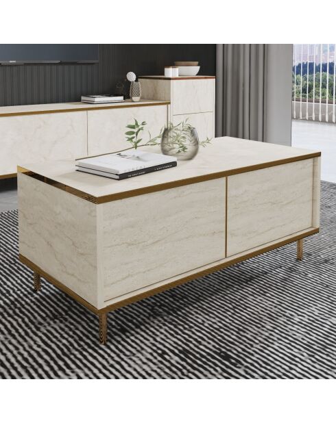 Table basse Imaj travertin - 90x40x45 cm