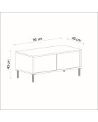 Table basse Imaj travertin - 90x40x45 cm