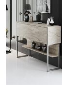 Buffet Luxe travertin/argent - 120x80x30 cm