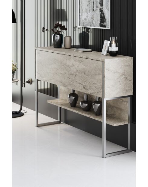 Buffet Luxe travertin/argent - 120x80x30 cm