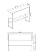 Buffet Luxe travertin/argent - 120x80x30 cm