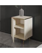 Mesita de noche Imaj travertin/dorado - 40x60x35 cm