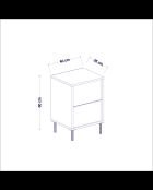 Mesita de noche Imaj travertin/dorado - 40x60x35 cm