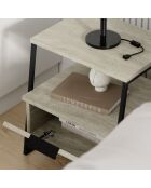 Mesita de noche Pal de travertino - 45x50x40 cm