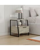 Mesita de noche Pal de travertino - 45x50x40 cm