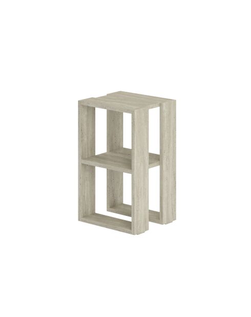 Mesita de noche de travertino Lonie - 30x55x30 cm