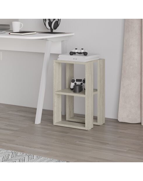 Mesita de noche de travertino Lonie - 30x55x30 cm