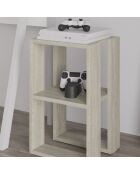 Mesita de noche de travertino Lonie - 30x55x30 cm