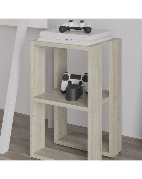 Mesita de noche de travertino Lonie - 30x55x30 cm