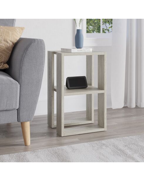 Mesita de noche de travertino Lonie - 30x55x30 cm