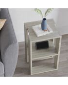 Mesita de noche de travertino Lonie - 30x55x30 cm