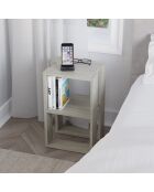 Mesita de noche de travertino Lonie - 30x55x30 cm