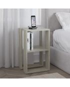 Mesita de noche de travertino Lonie - 30x55x30 cm