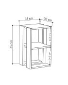 Mesita de noche de travertino Lonie - 30x55x30 cm