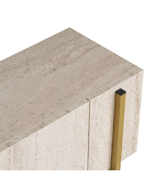 Soporte de TV Nexus en travertino/dorado - 180x30x45 cm