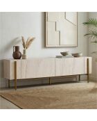 Soporte de TV Nexus en travertino/dorado - 180x30x45 cm