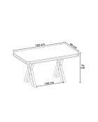 Tavolo da pranzo Vals in marmo bianco/cromo - 130x74x80 cm