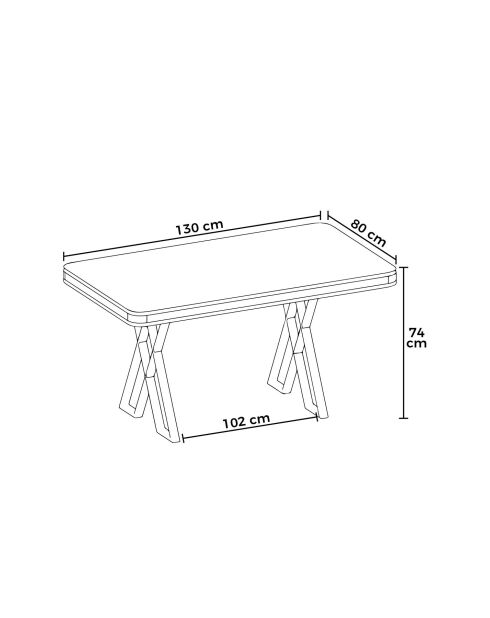 Mesa de comedor Vals mármol blanco/cromo - 130x74x80 cm