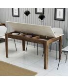 Milan 898 Esstisch aus Nussbaum/Travertin, 145 x 75 x 88 cm