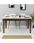 Milan 898 Esstisch aus Nussbaum/Travertin, 145 x 75 x 88 cm