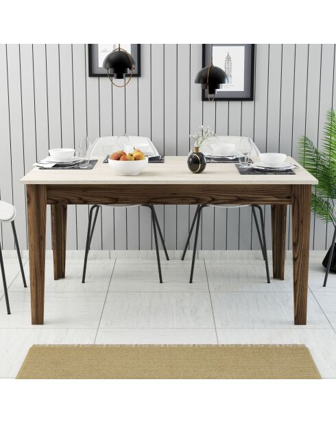 Milan 898 Esstisch aus Nussbaum/Travertin, 145 x 75 x 88 cm