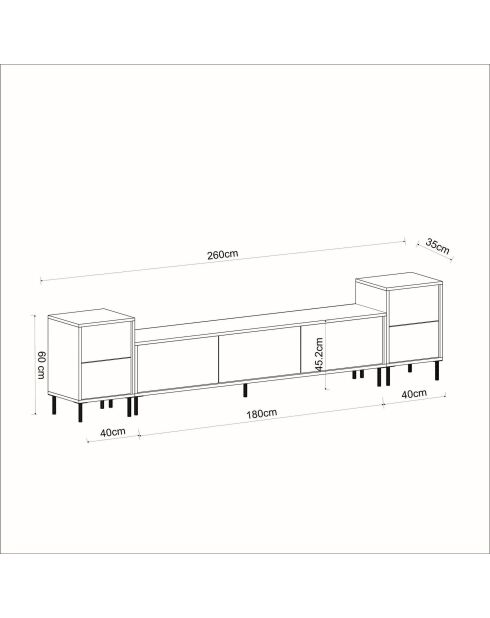 Meuble TV Imaj travertin - 180x45,2x35 cm