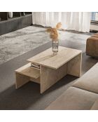 Tavolo doppio estraibile in travertino (2 pezzi) - 72x42x45 cm