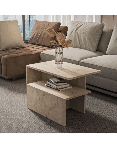 Tavolo doppio estraibile in travertino (2 pezzi) - 72x42x45 cm