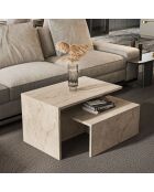 Tavolo doppio estraibile in travertino (2 pezzi) - 72x42x45 cm