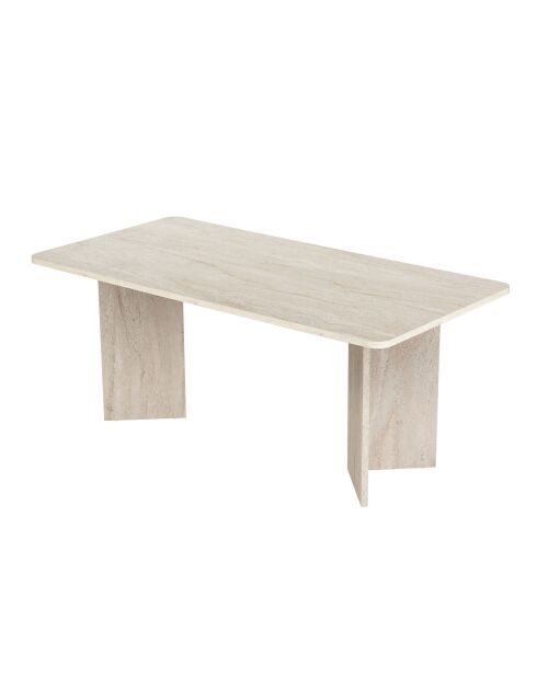 Table à manger Linza travertin - 180x75x90 cm