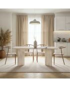Table à manger Linza travertin - 180x75x90 cm
