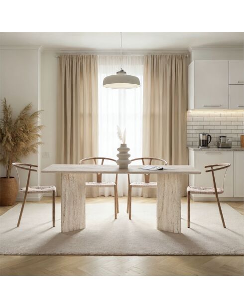 Table à manger Linza travertin - 180x75x90 cm