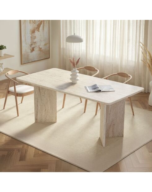 Table à manger Linza travertin - 180x75x90 cm
