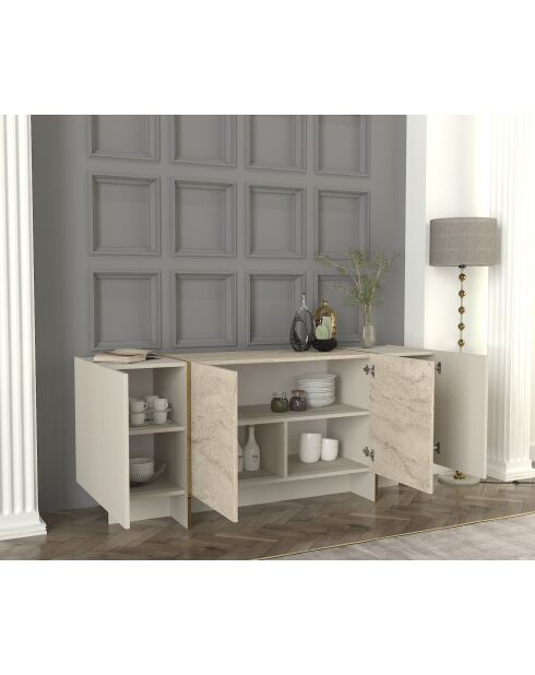 Console Veyron travertin/grès - 180x75,5x46,6 cm