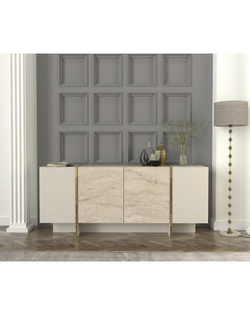 Console Veyron travertin/grès - 180x75,5x46,6 cm
