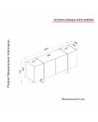 Console Veyron travertin/grès - 180x75,5x46,6 cm