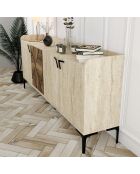 Console Venedik noyer/travertin - 180x78x35 cm