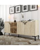 Console Venedik noyer/travertin - 180x78x35 cm